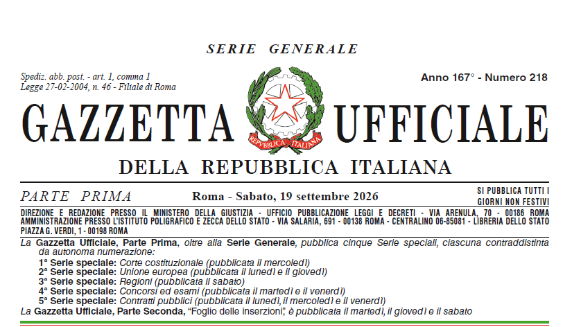 Nazionale: Nuovo Nomenclatore Tariffario Specialistica Ambulatoriale e Protesica. Pubblicato il Decreto Ministeriale del 07.08.2026. (G.U. n. 218 del 19.09.2026)