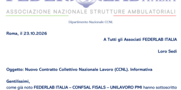 Nuovo Contratto Collettivo Nazionale Lavoro (CCNL) FEDERLAB ITALIA. Informativa agli Associati del 23.10.2026